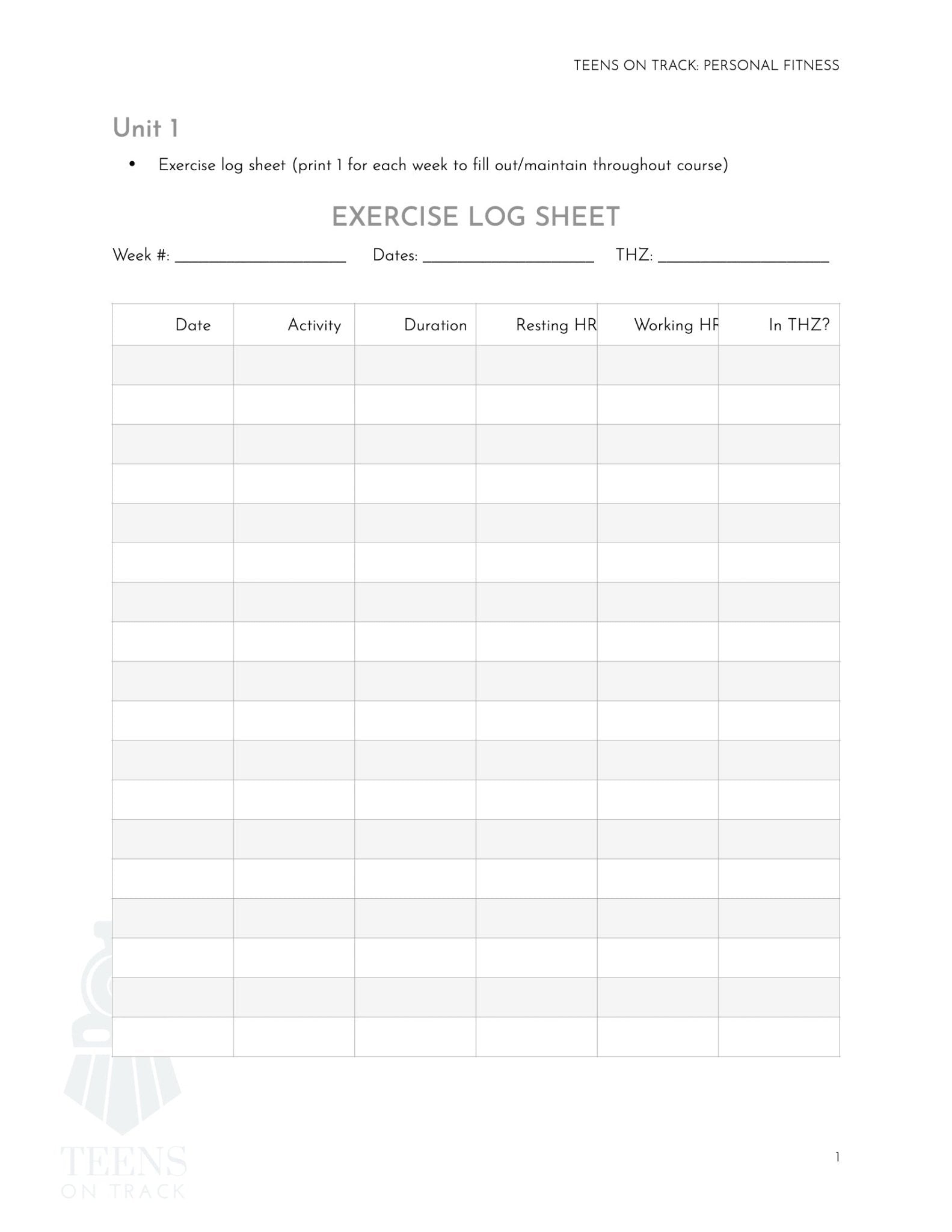 Teens on Track: Personal Fitness - Homeschool Better Together