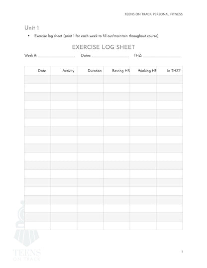 Teens on Track: Personal Fitness - Homeschool Better Together