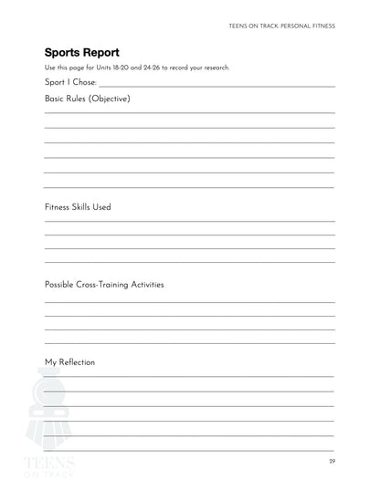 Teens on Track: Personal Fitness - Homeschool Better Together