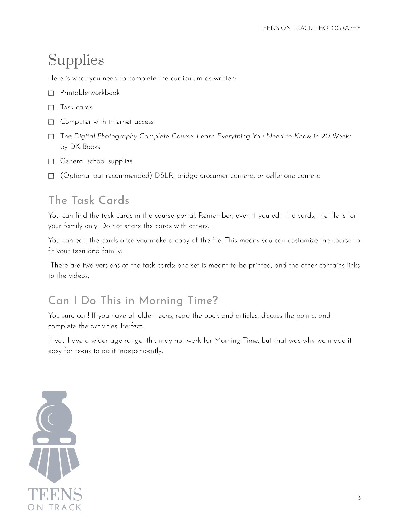 Teens on Track: Photography - Homeschool Better Together