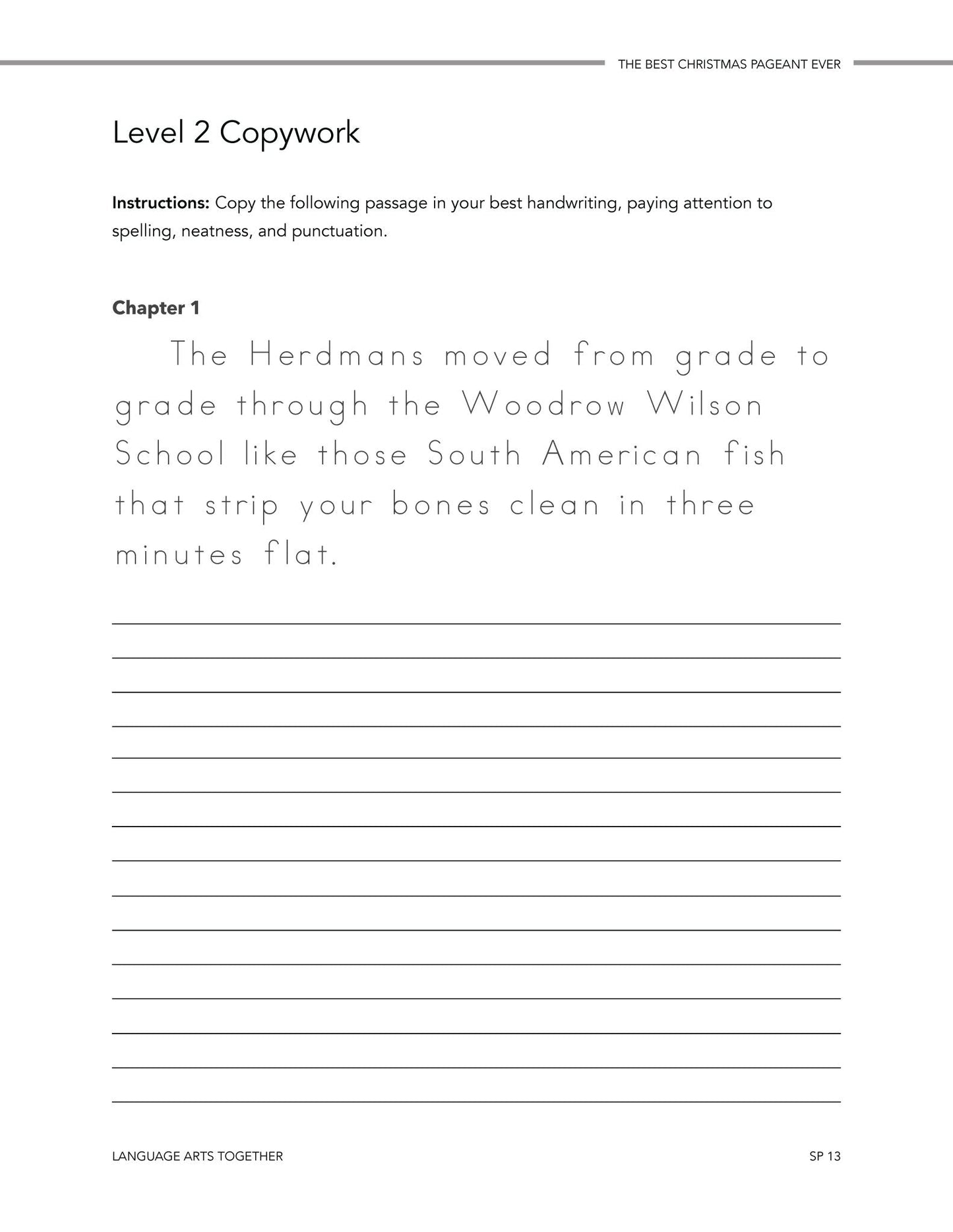 The Best Christmas Pageant Ever Language Arts Together - Homeschool Better Together