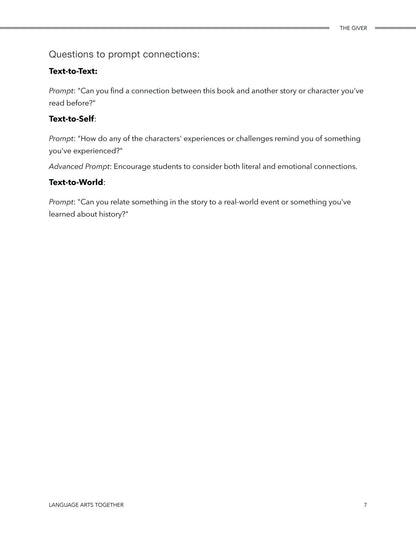 The Giver Middle School Language Arts Together - Homeschool Better Together