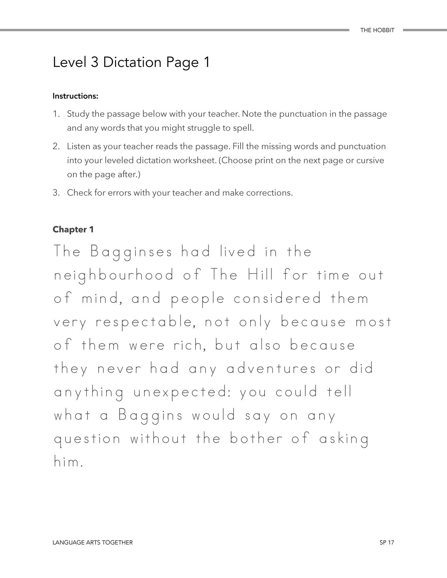 The Hobbit Middle School Language Arts Together - Homeschool Better Together