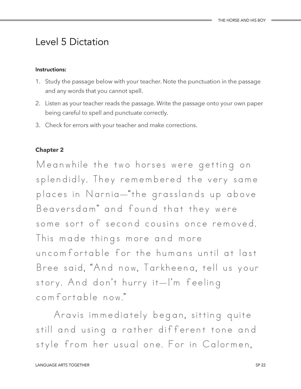 The Horse and His Boy Language Arts Together - Homeschool Better Together
