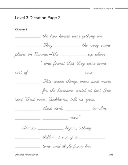 The Horse and His Boy Language Arts Together - Homeschool Better Together