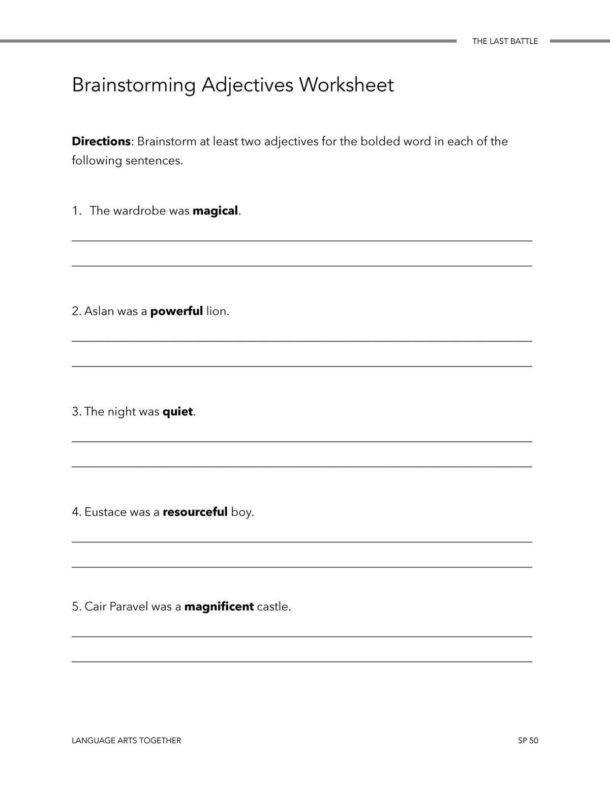 The Last Battle Language Arts Together - Homeschool Better Together