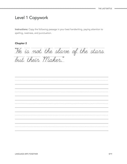 The Last Battle Language Arts Together - Homeschool Better Together