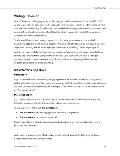 The Last Battle Language Arts Together - Homeschool Better Together