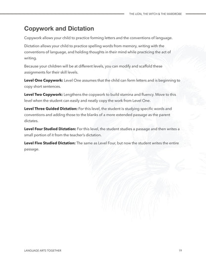 The Lion, the Witch, and the Wardrobe Language Arts Together - Homeschool Better Together