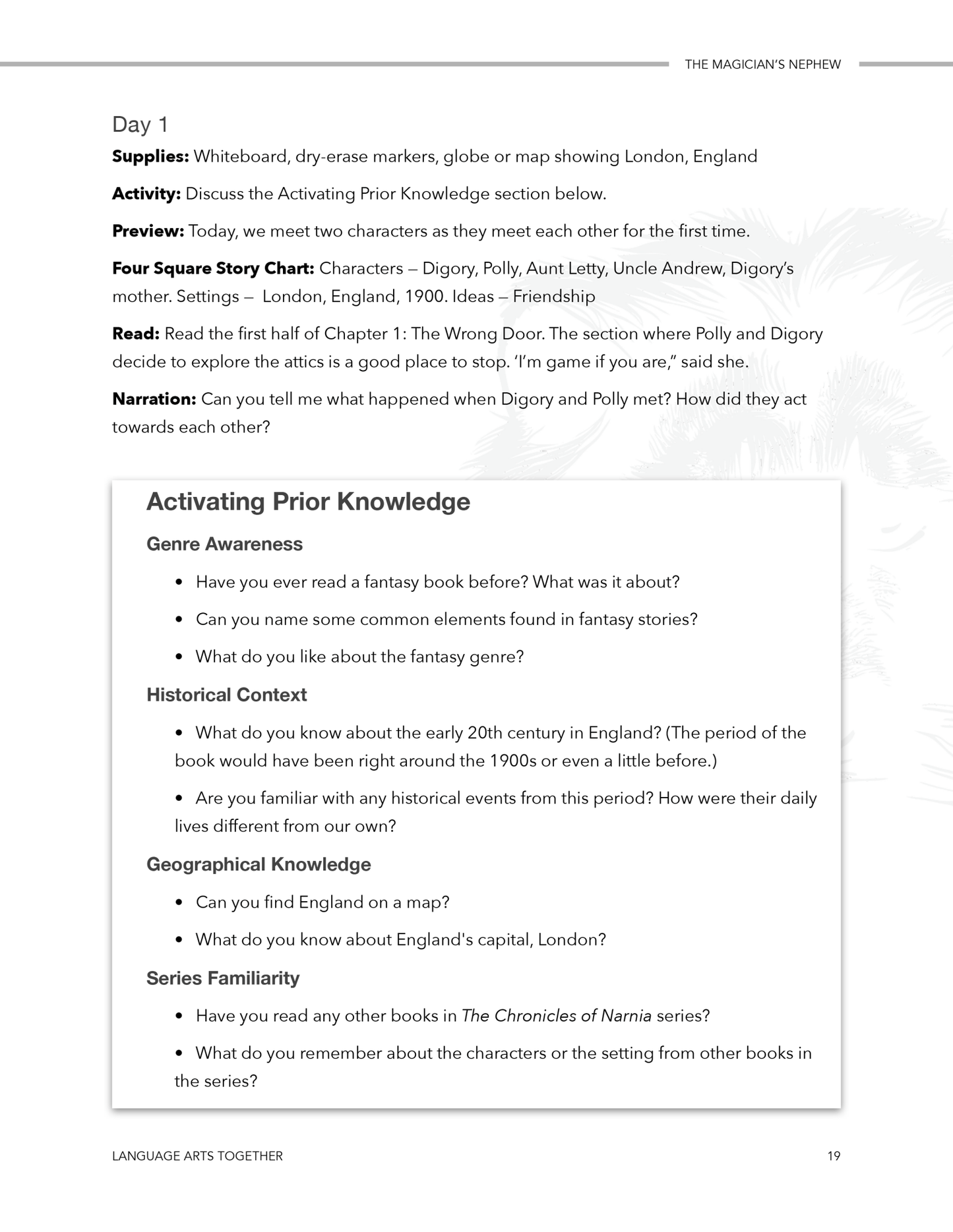 The Magician's Nephew Language Arts Together - Homeschool Better Together