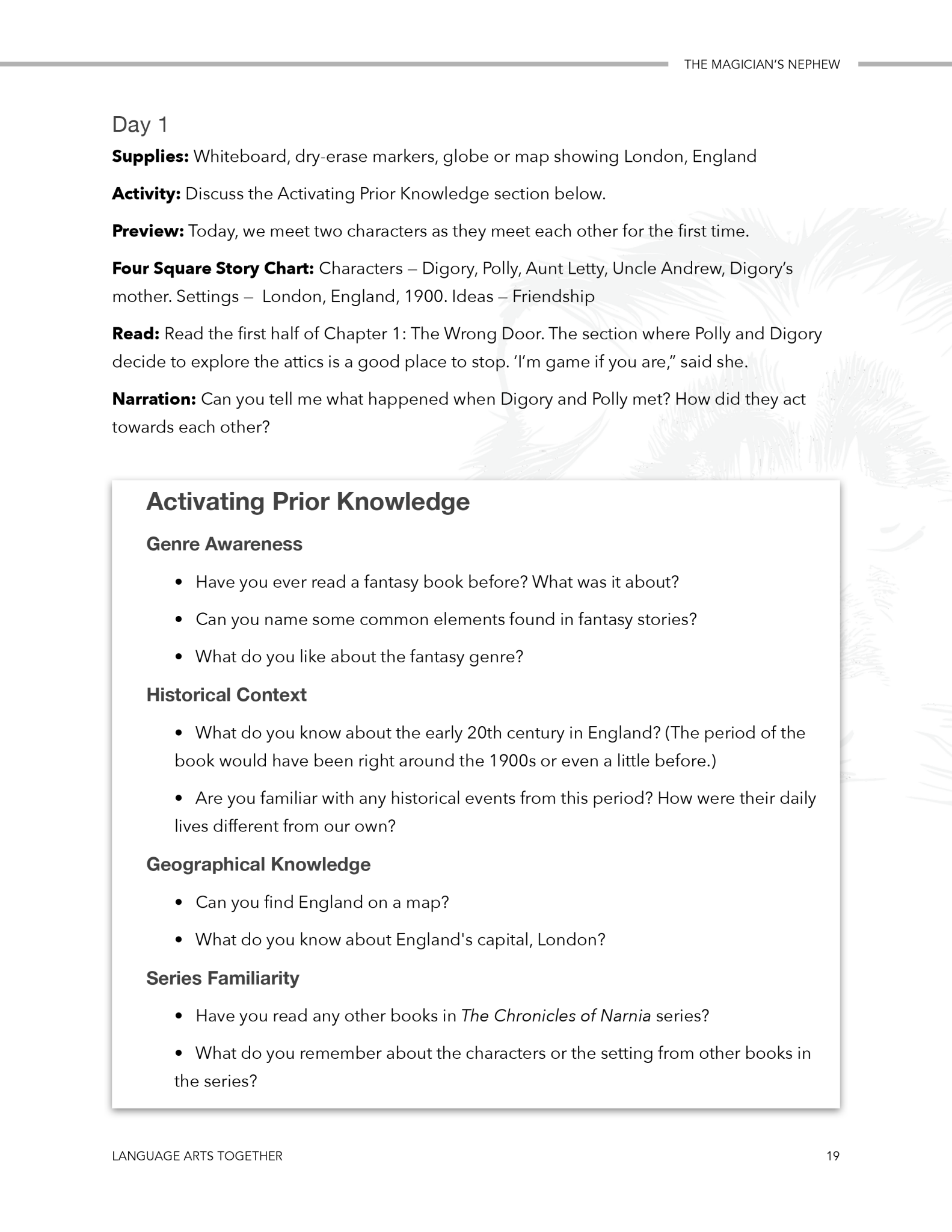 The Magician's Nephew Language Arts Together - Homeschool Better Together