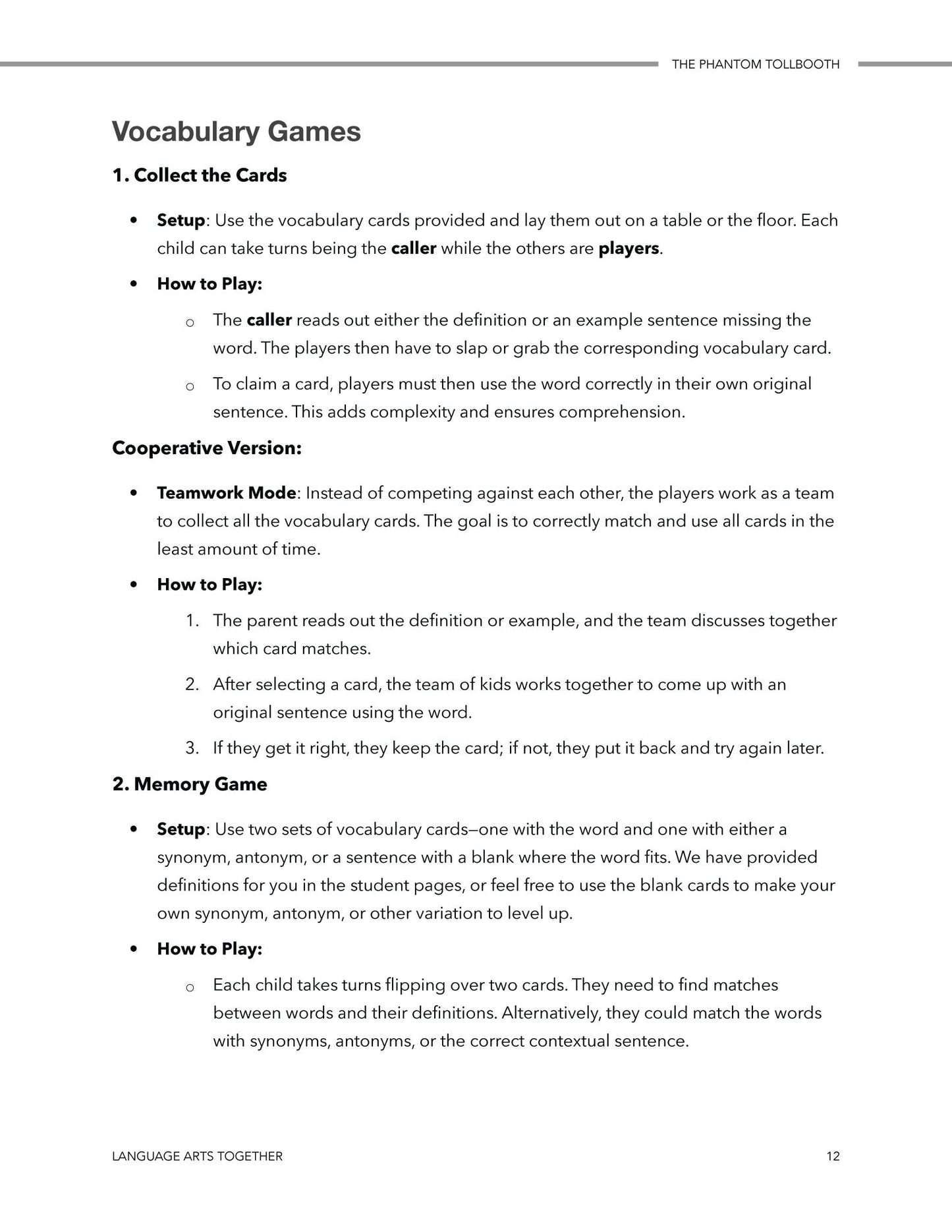 The Phantom Tollbooth Middle School Language Arts Together (FAE) - Homeschool Better Together