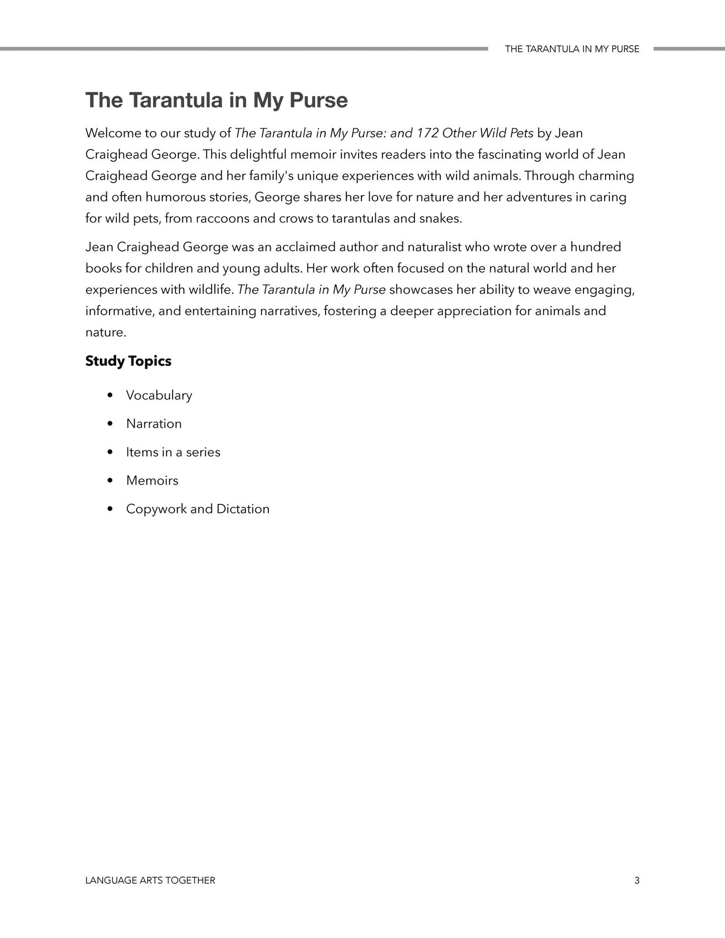 The Tarantula in My Purse Language Arts Together - Homeschool Better Together