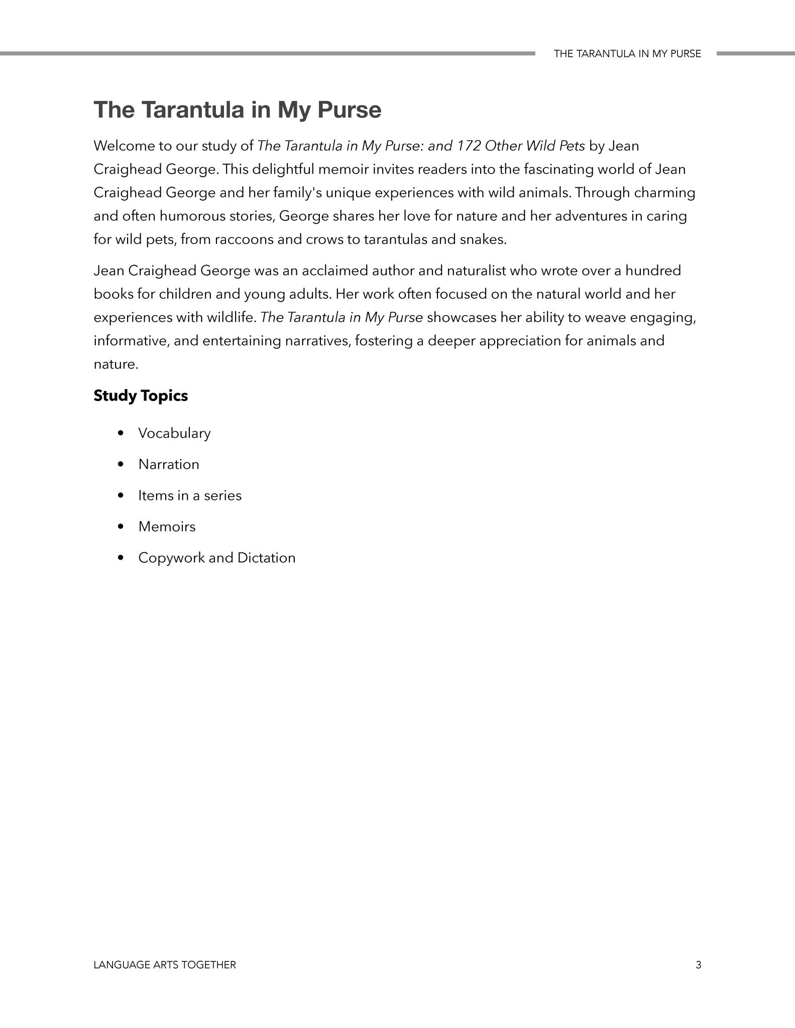 The Tarantula in My Purse Language Arts Together - Homeschool Better Together