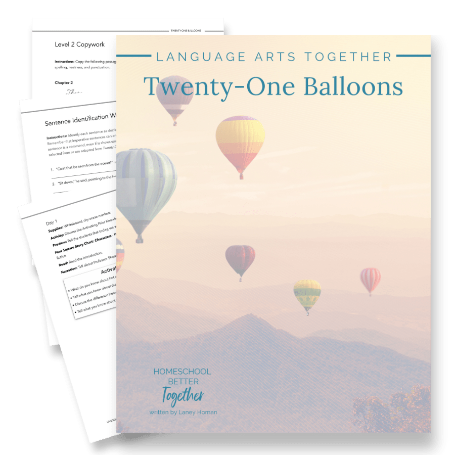 Twenty One Balloons Language Arts Together - Homeschool Better Together