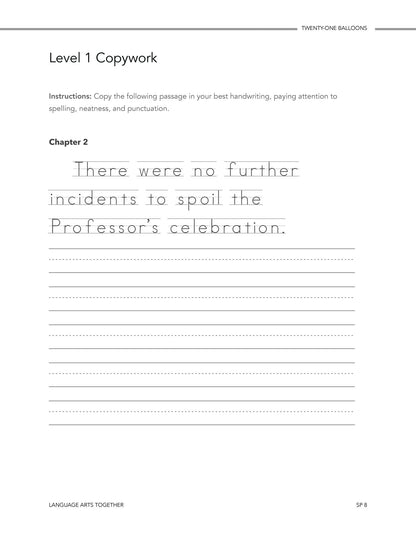 Twenty One Balloons Language Arts Together - Homeschool Better Together