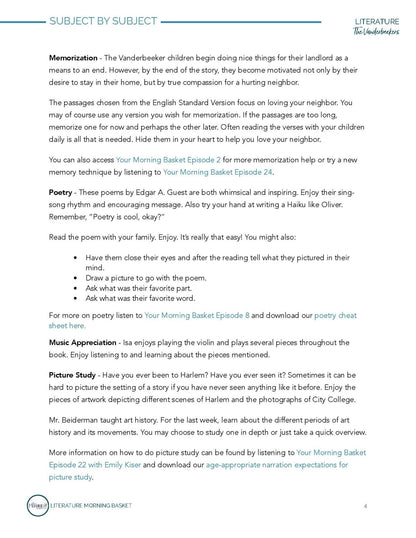 Vanderbeekers Morning Time Plans - Homeschool Better Together
