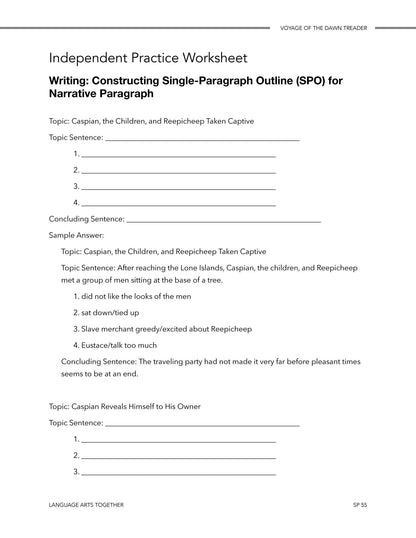 Voyage of the Dawn Treader Language Arts Together - Homeschool Better Together
