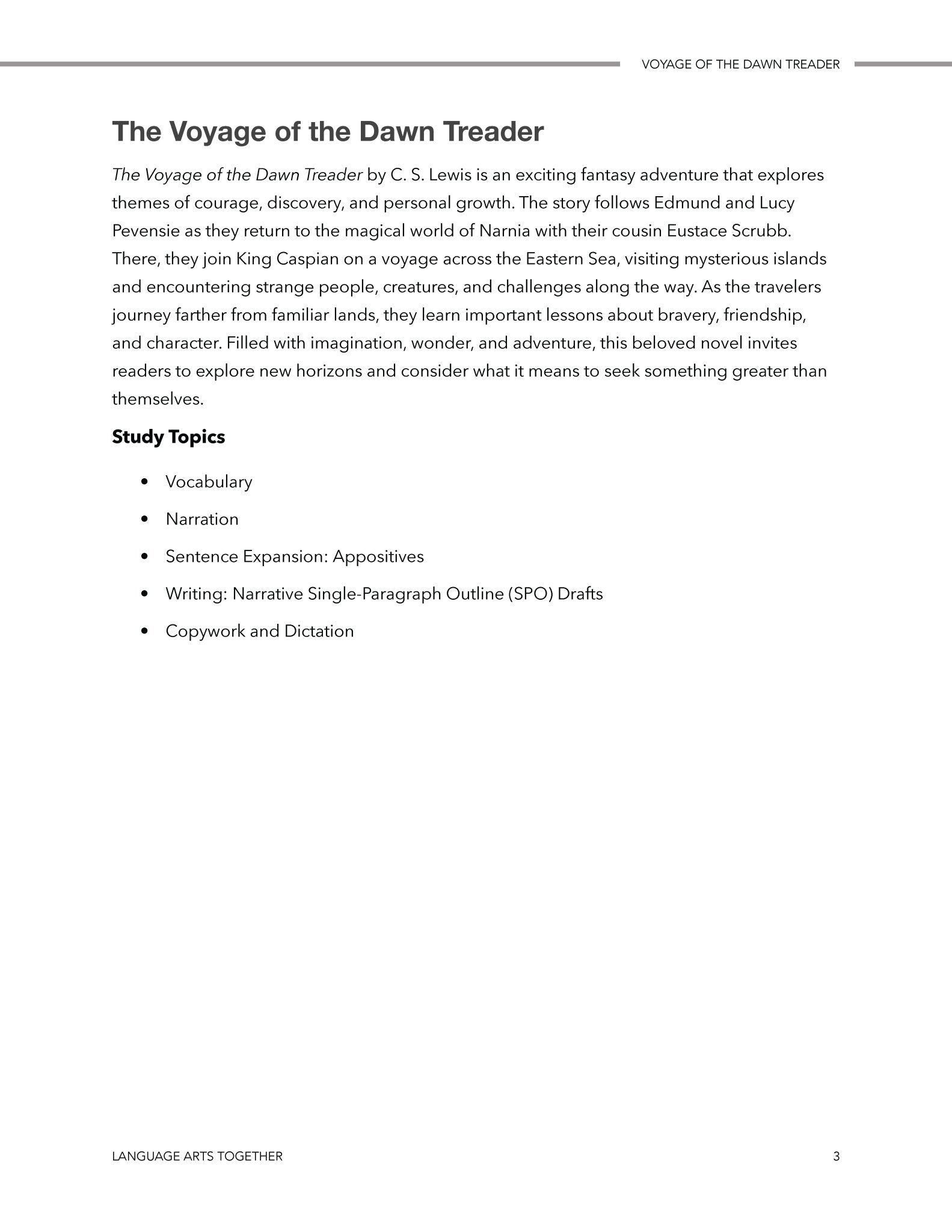 Voyage of the Dawn Treader Language Arts Together - Homeschool Better Together