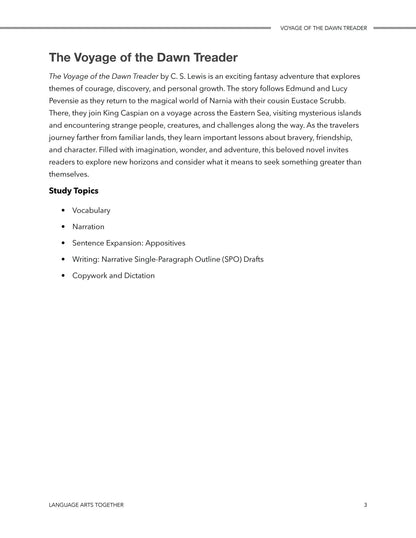 Voyage of the Dawn Treader Language Arts Together - Homeschool Better Together