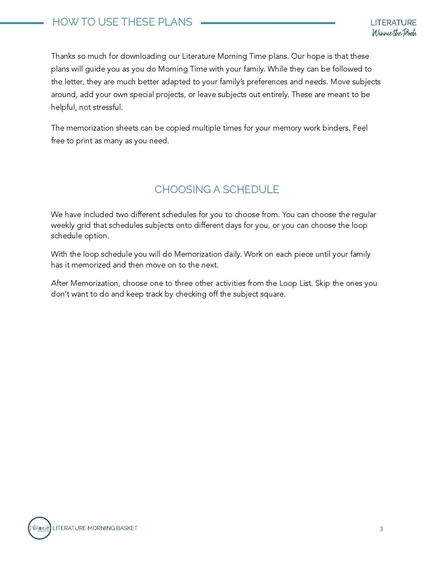Winnie the Pooh Morning Time Plans - Homeschool Better Together