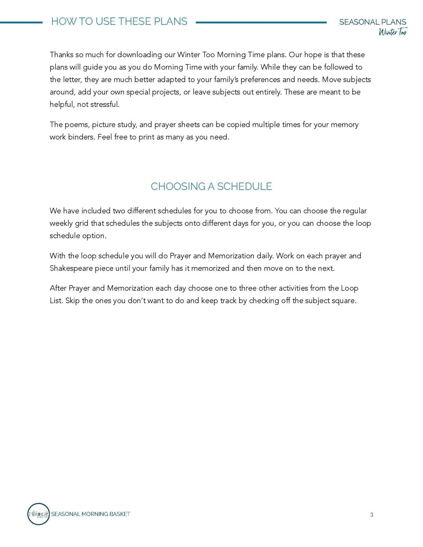 Winter Too Morning Time Plans - Homeschool Better Together
