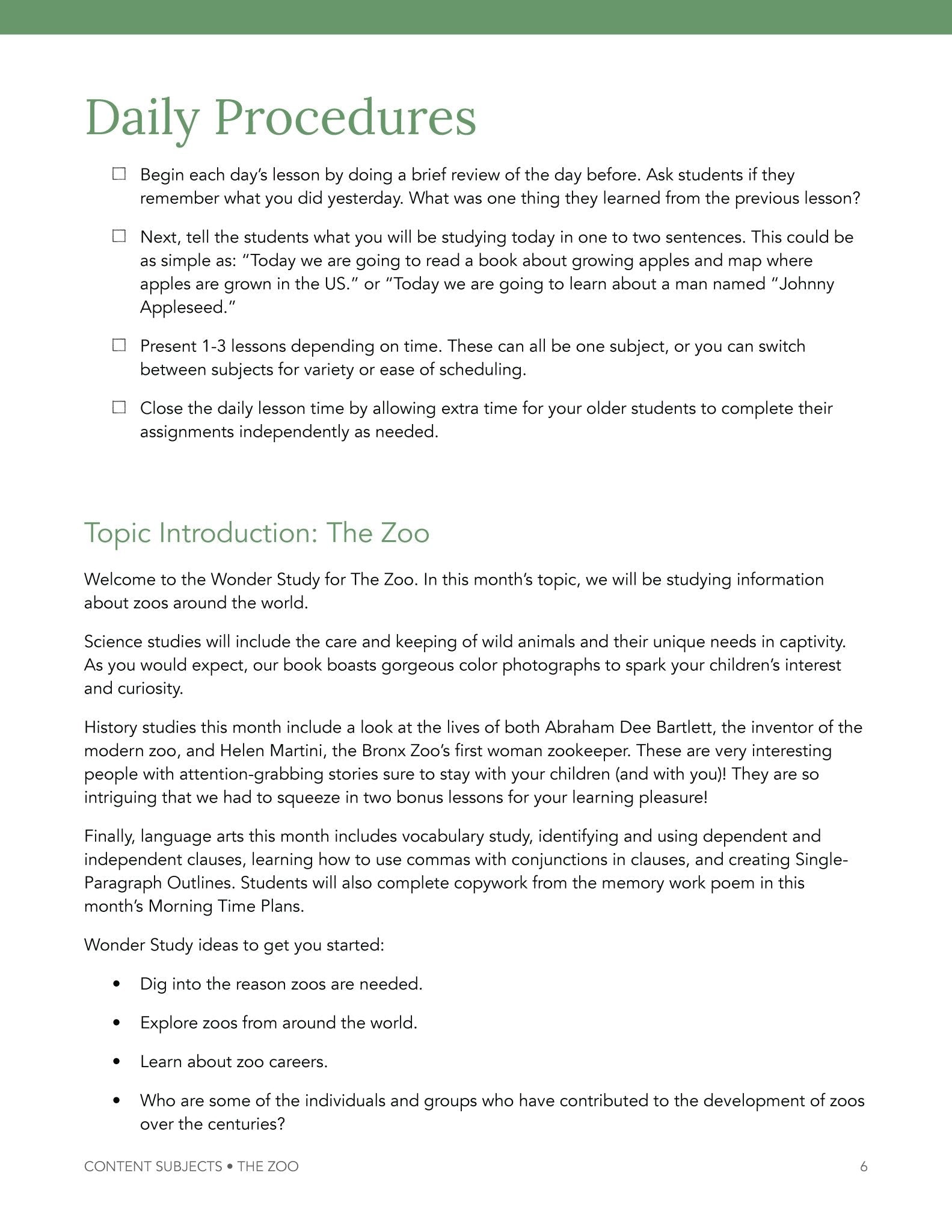 Zoo Wonder Studies - Homeschool Better Together